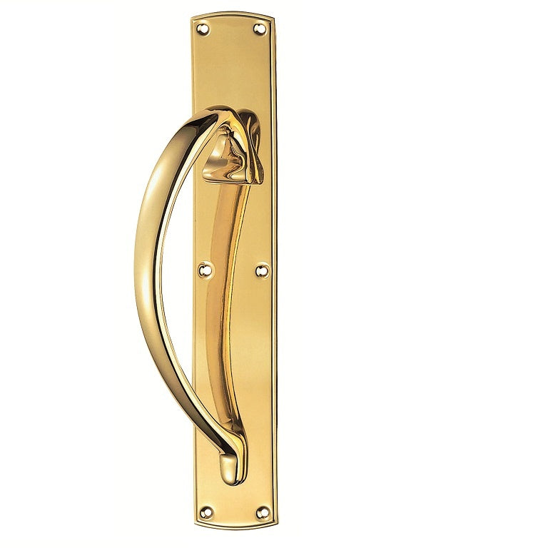 PULL HANDLE - (LEFT HAND) - POLISHED BRASS - 457MM X 76MM - EACH