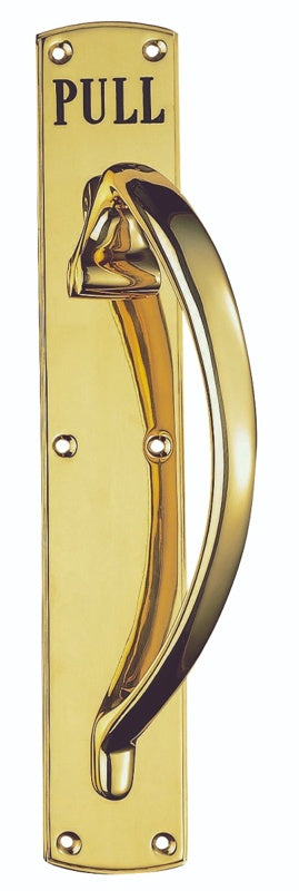 PULL HANDLE (ENGRAVED - RIGHT HAND) - POLISHED BRASS - 457MM X 76MM - EACH