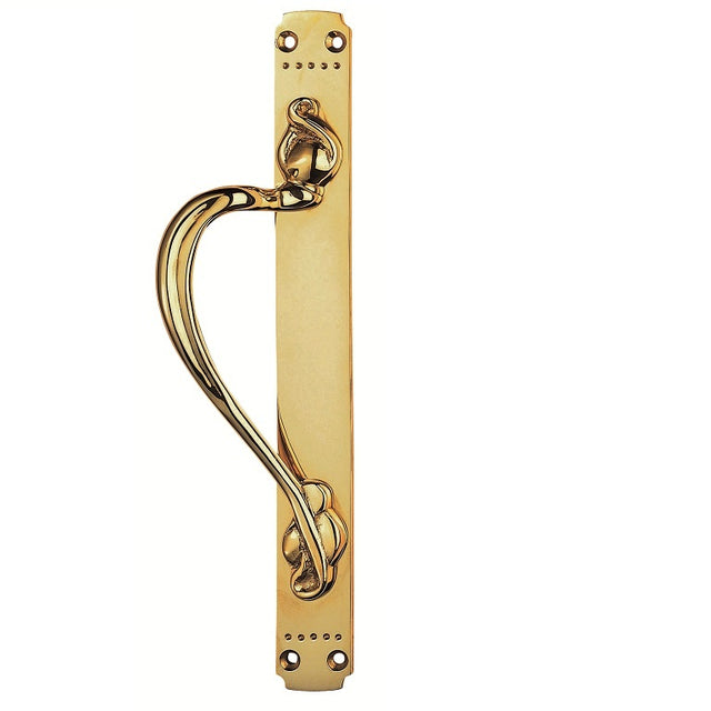 LAURIN - PULL HANDLE - (LEFT HAND) - POLISHED BRASS - 375MM X 45MM - EACH