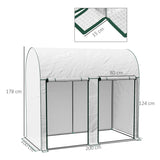 Outsunny 200 x 100cm Walk-In Greenhouse, with Zipped Doors - White