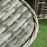Outsunny Four-Piece Rattan Set, with Glass-Top Table - Grey