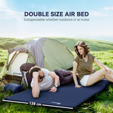 Outsunny 2 Person Camping Inflating Sleeping Mat Inflatable Mattress Ultralight Folding Bed Portable Air Bed for Outdoor Backpacking Hiking Travel - Blue