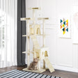 PawHut Cat Tree for Indoor Cats Play Tower Activity Center Kitten Scratch Post Climbing Tower 181 cm