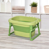 HOMCOM Foldable Baby Bathtub, with Stool - Green