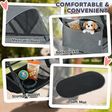 PawHut Pet Stroller, Foldable Dog Cat Stroller with Detachable Carrier, Wheels, Storage Basket, Secure Leash