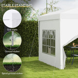 Outsunny 3 x 3m Pop Up Gazebo, Wedding Party Canopy Tent Marquee with Carry Bag and Windows, White