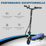 HOMCOM Foldable Electric Scooter, with LED Headlights, for Ages 7-14 Years, Blue