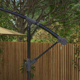 Outsunny 3m Square Canopy Cantilever Parasol, with Cross Base - Brown