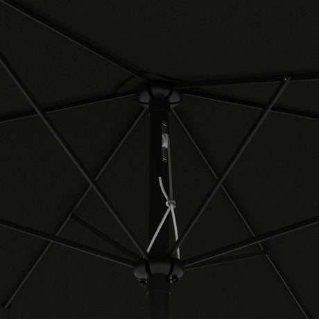Outsunny 2 x 3(m) Garden Parasol Umbrella, Rectangular Outdoor Market Umbrella Sun Shade with Crank & Push Button Tilt, 6 Ribs, Aluminium Pole, Black