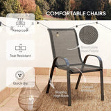 Outsunny Three-Piece Outdoor Garden Set - Black