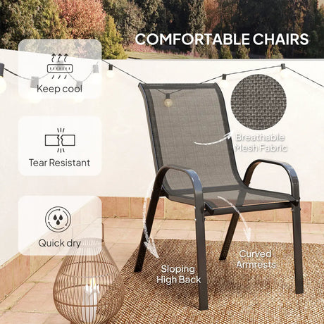 Outsunny Three-Piece Outdoor Garden Set - Black