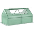 Outsunny Raised Garden Bed with Greenhouse, Steel Planter Box with Plastic Cover, Roll Up Window, Dual Use for Flowers, Vegetables, Fruits and Herbs, 185L x 95W x 92H cm, Green