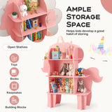 Kids Bookcase Toy Storage Organizer with Open Storage Shelves-Unicorn