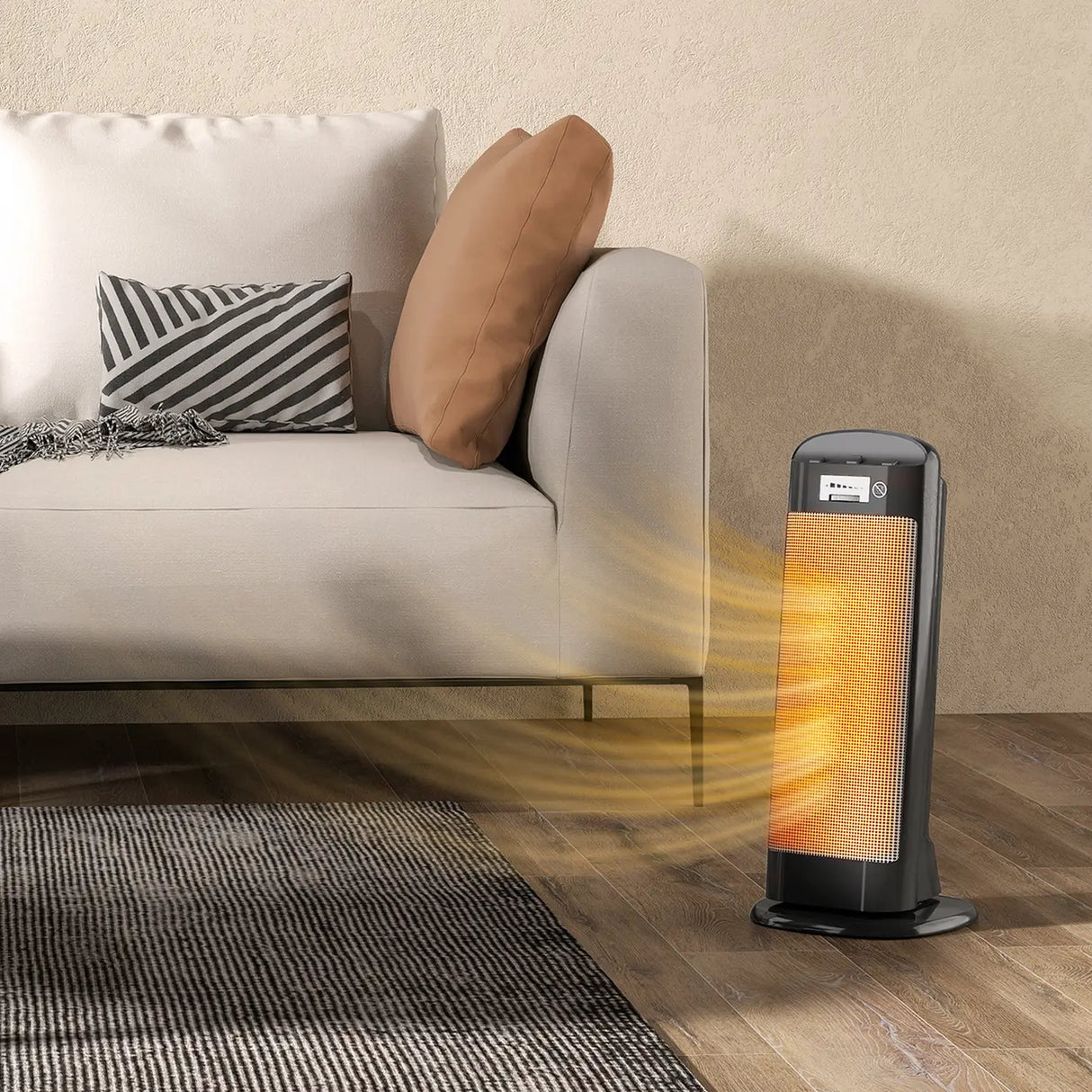 HOMCOM Ceramic Space Heater, 2000W Fan Electric Heater with 4 Modes, Adjustable Thermostat, 55 Oscillation, Tip-Over and Overheat Protection for Bedroom, Home Office, Black