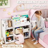 AIYAPLAY Kids Toy Storage Unit, Bear Design Kids Bookshelf and Toy Organiser, for Bedroom, Nursery, Playroom, White