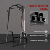 SPORTNOW Power Cage Power Rack with 15-Level Squat Rack, Cable Pulley System, Pull up Stand and Push up Stand