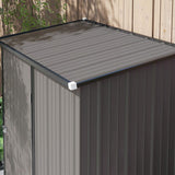 Outsunny 5.3 x 3.1ft Corrugated Steel Garden Shed - Light Grey