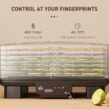 HOMCOM 40-70C Six-Tray Food Dehydrator - Black