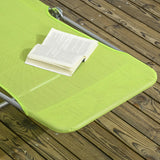 Outsunny Set of Two Steel Frame Sun Loungers, with Reclining Backs - Green