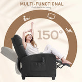 HOMCOM Massage Recliner Armchair with 150 Recline, Faux Leather, Side Pocket, Black