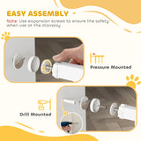 PawHut Extra Wide Dog Gate, with Door Pressure, for Doorways, Hallways, Staircases - White