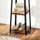 HOMCOM Compact Freestanding Coat Rack -  Black/Brown