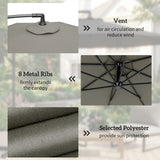Outsunny 3m Overhanging Cantilever Parasol, with Cross Base - Light Grey