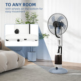 HOMCOM Spray Misting Fan, Floor Fan with Water Mist Spray, 70 Oscillation, Tilt Head, 3 Speeds, 2.8L Water Tank, White