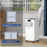 HOMCOM 10000 BTU Air Conditioning Unit, 3-in-1 Portable Air Conditioner, Dehumidifier, Cooling Fan with Remote Control, Digital Display, 2 Speeds, 24H Timer, Window Venting Kit, 22m2