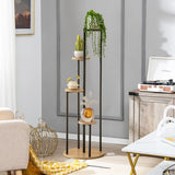 Indoor Metal Plant Shelf, 125cm Tall Corner Potted Plant Shelf with Metal Frame White