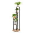 Indoor Metal Plant Shelf, 125cm Tall Corner Potted Plant Shelf with Metal Frame White