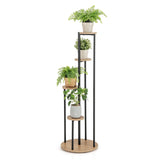 Indoor Metal Plant Shelf, 125cm Tall Corner Potted Plant Shelf with Metal Frame White