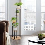 Indoor Metal Plant Shelf, 125cm Tall Corner Potted Plant Shelf with Metal Frame White