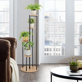 Indoor Metal Plant Shelf, 125cm Tall Corner Potted Plant Shelf with Metal Frame White