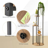 Indoor Metal Plant Shelf, 125cm Tall Corner Potted Plant Shelf with Metal Frame White