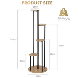 Indoor Metal Plant Shelf, 125cm Tall Corner Potted Plant Shelf with Metal Frame White