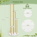 Indoor Metal Plant Stand Corner Plant Shelf for Potted Plant with Golden Metal Frame-White