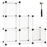 6 Cubes Storage Organizer with Rustproof Steel Frame for Indoor Use-White