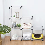 6 Cubes Storage Organizer with Rustproof Steel Frame for Indoor Use-White
