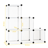 6 Cubes Storage Organizer with Rustproof Steel Frame for Indoor Use-White