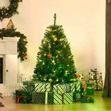 HOMCOM 4FT Christmas Tree Warm White LED Light Holiday Home Decoration, Green