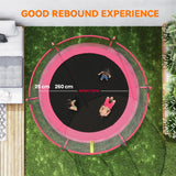 SPORTNOW 10ft Outdoor Trampoline with Enclosure Net, Spring Cover, Pink