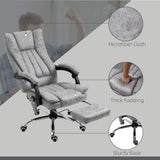 Vinsetto Office Chair with Massage and Heat, Microfibre Reclining Computer Desk Chair with Footrest and Adjustable Height, Swivel Wheels for Home Office, Grey