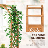 Outsunny Raised Garden Bed with Arch Trellis, Freestanding Garden Planter Box for Vine Climbing Plant Flower Herb, Brown