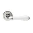 PORCELAIN - LEVER FURNITURE (PLAIN WHITE) CHROME - PLAIN WHITE/POLISHED CHROME - 57MM - PAIR