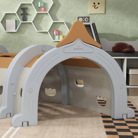 AIYAPLAY Monkey-Design Kids Play Tunnel for Crawling, Climbing, for ages 3-6 Years, Brown