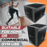 Body Revolution Plyo Box  High-Density Foam with Non-Slip PVC Coating, 3 Size Options (Small, Medium, Large) for Plyometric and HIIT Workouts  Large
