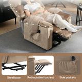 HOMCOM Velvet-Feel Electric Lift Recliner Chair - Brown