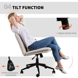 HOMCOM Criss Cross Chair with Wheels, No Arms - Beige