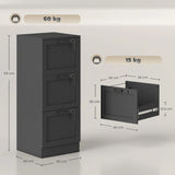 HOMCOM 3-Drawer Filing Cabinet with Lock - Black